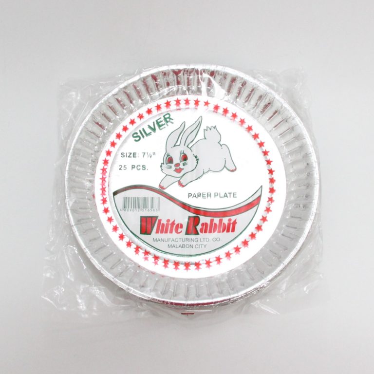 White Rabbit 25s WHITE RABBIT SILVER PAPER PLATE 7 1/2 X 25S - Iloilo Supermart Online ...