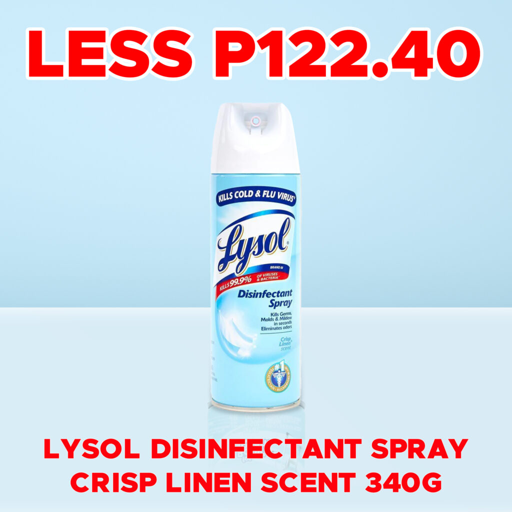 Lysol Disinfectant Spray Crisp Linen Scent 340g Less P12240 Iloilo Supermart Online Aton 