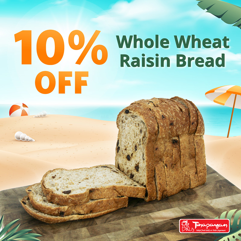 TINAPAYAN WHOLE WHEAT RAISIN BREAD LESS 10% - Iloilo Supermart Online ...